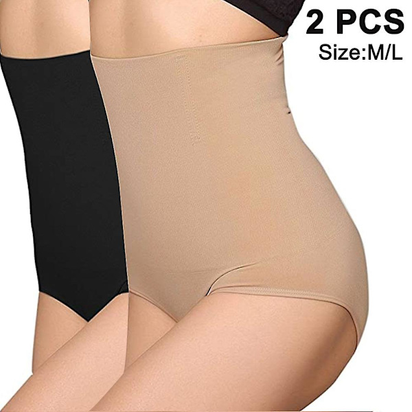 2 stk. Shapewear til kvinder Mavekontrol højtaljede trusser XL