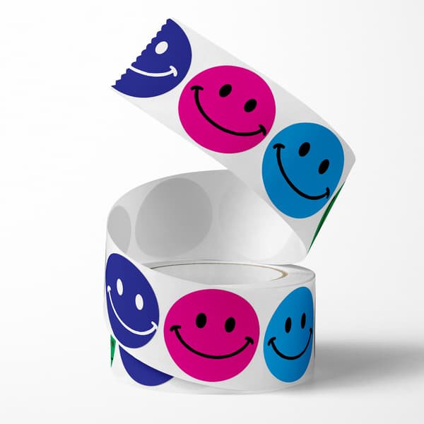 #500 stk Forseglede Temastikker - Glad Emoji, Gaveetikettstikker, #