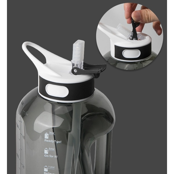 2500ml Utomhusvattenflaska Halm Sportflaskor Dricka