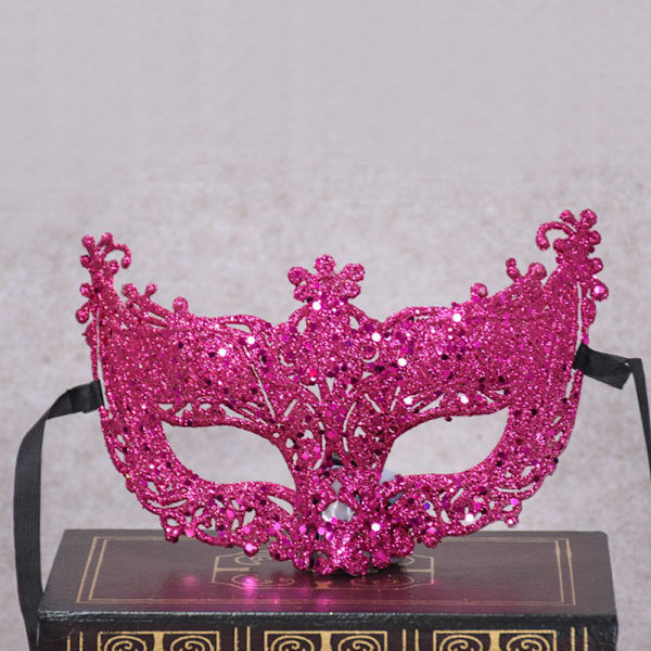 Lyxmask – Damernas fantastiska maskeradmask –– blue + rose red
