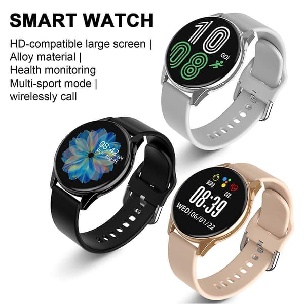 Smartklocka Pulsmätning Sömnövervakning Smartwatch Pekskärm Bluetooth-kompatibel Klocka för Hem Utomhussport