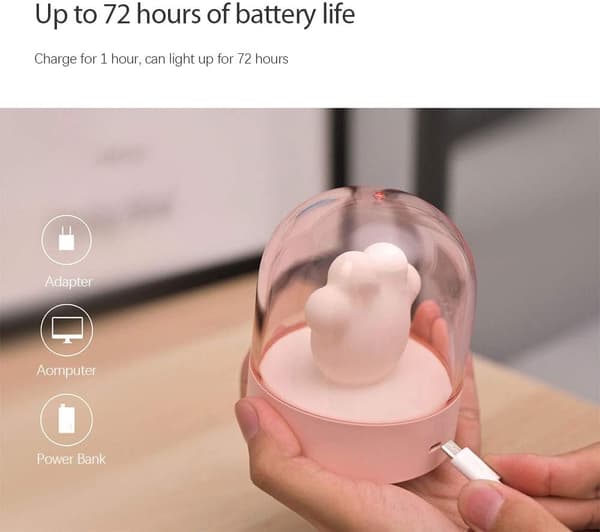 Oppladbar nattlampe til baby med katteklo, dimbar batteri Por