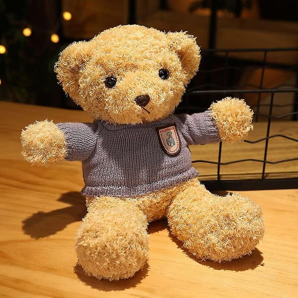 30 cm Kawaii Fluffy Teddy Bear Plyschdockor Härlig björn med C light brown