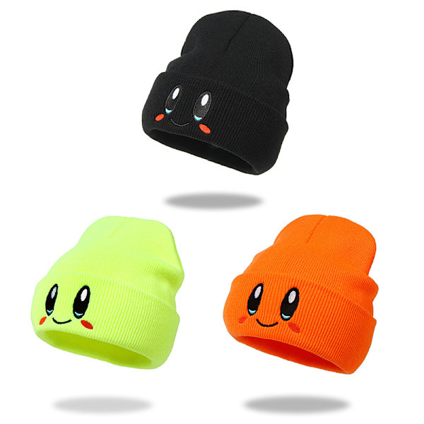 Broderi Kirby Efterår Vinter Hold Varm Kvinder Strikket Hue Sort
