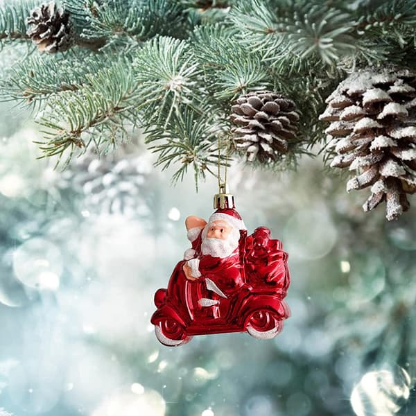 2 julgranskulor i plast Julgransdekor jul Santa Riding/2