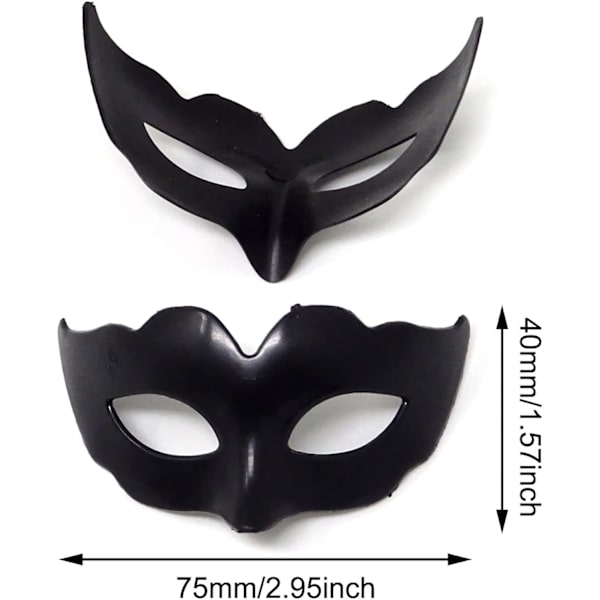 12 STK Plast Mini Maske Nadver Lille Maskerade Maske Dekorativ kage