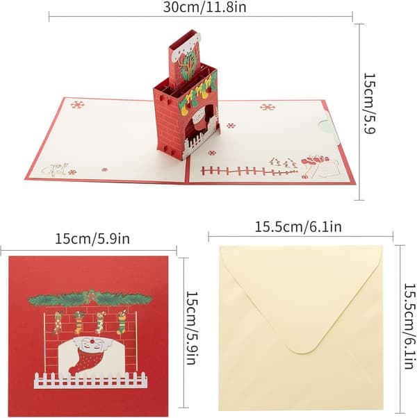2 delar 3D julkort kreativa vikbara julkort