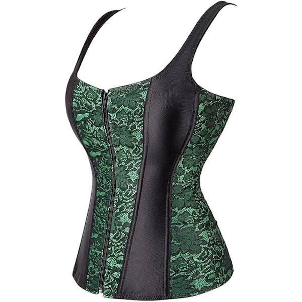 Korsetit naisille Overbust Bustier Top Gothic exy houlder 2928green S