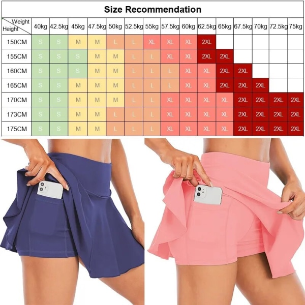 Cloud Hide Tenniskjoler Dame Sport Golf Plisseret nederdel Fitness Shorts Høj talje Atletisk Hurtigtørrende Løb Kort Sport Kort RedNOPocket S