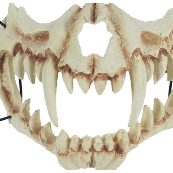 Halloween Mask, Half Face Resin Tiger Cosplay Mask