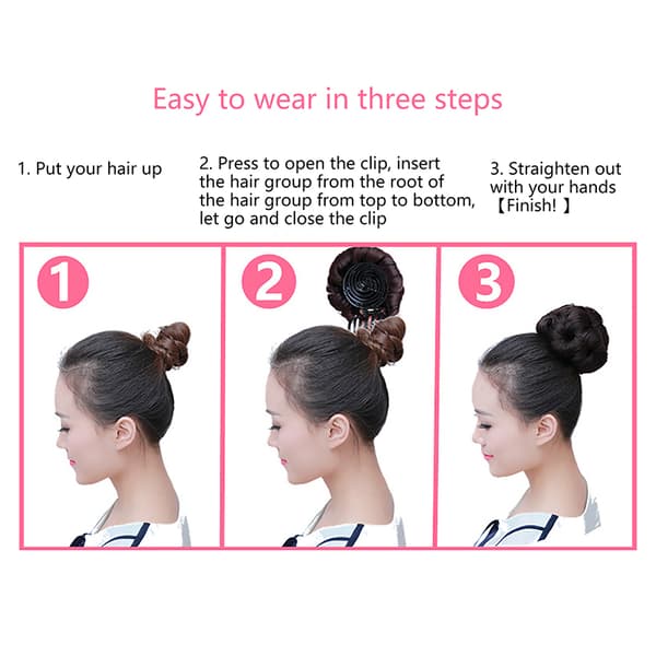 Synthesis Claw Clip Chignon Extension Clip Hårstycke lockigt hår 1