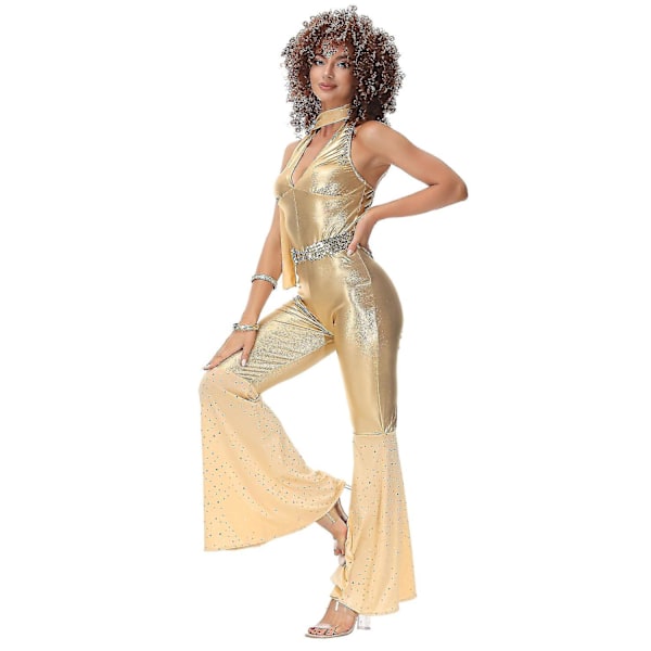 Vintage Rock Disco Kvinnlig Sångerska Halloween Cosplay kostym
