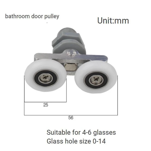 8 dubbelsängar upptill/botten duschdörrrullar 25mm