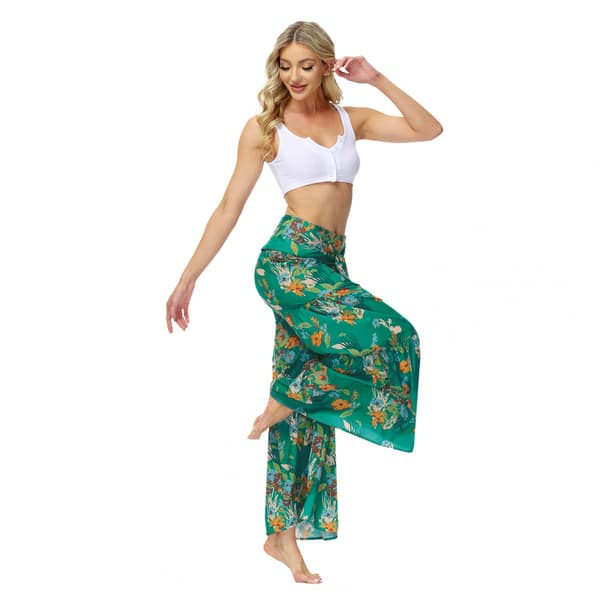 AVEKI Print Elastiska högmidjade Flare Leg Bell Bottom Pants, FKBB009, S