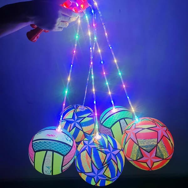 LED studsboll leksak lysande uppblåsbar boll nattleksak barn semesterpresent