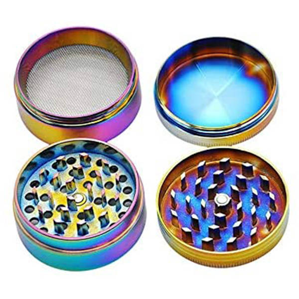 Rainbow Herb Mills 4 deler sinklegering Pollen Krydderkvern 40mm 1.5inch