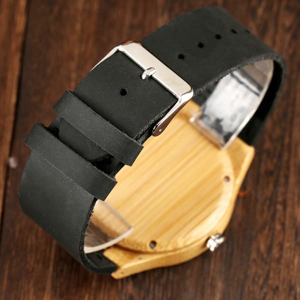 #Herre armbåndsure Herre Dame Bambus Træur Verdenskort#