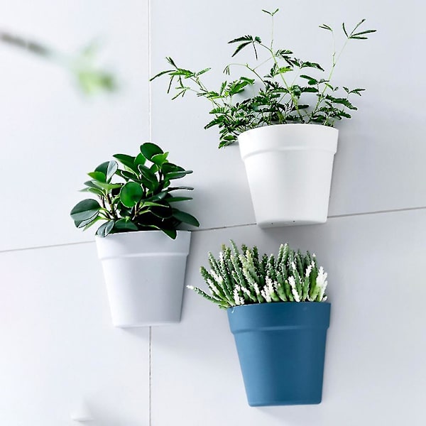 Vägghängd plastkruka Blomkruka Vägghängande plantering Halvcirkelformad liten blomkruka Wal