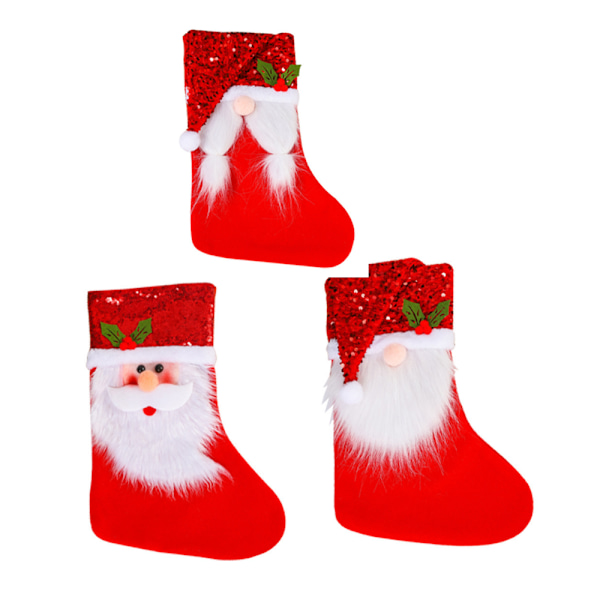 3ST Julstrumpor Godis Julstrumpor Ansiktslösa Ol