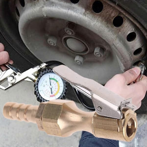 1/4\" Mässingsdäckpump Låsbar Luftchuck Luftkompressor med 8 mm hullingkoppling