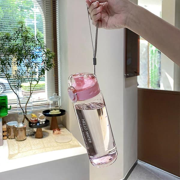 780 ml bärbar vattenflaska genomskinliga läckagesäkra dricksflaskor Pink