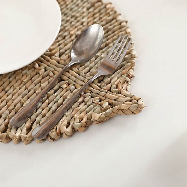 1/2/3/5 Rattan Asetusalusta Luovaan Paksuun Khaki Lehtimuotoon Light Brown 33x50cm 1Set