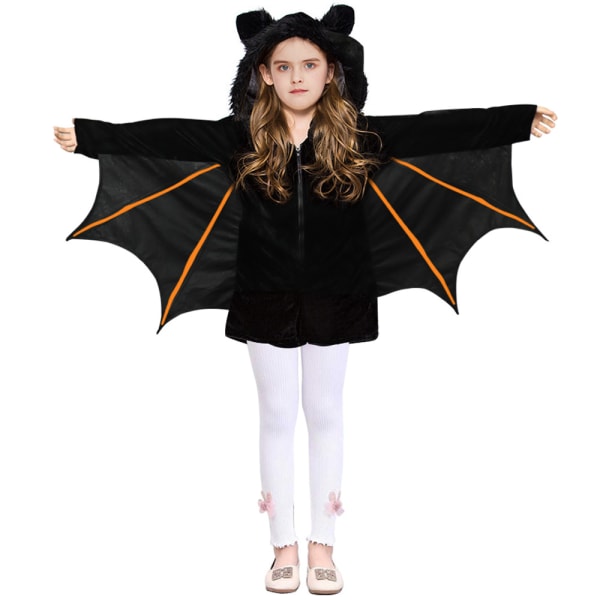 Kid's Fleece Bat Dräkt Barn Fuzzy Flying Bat Costume pumpa Children 120