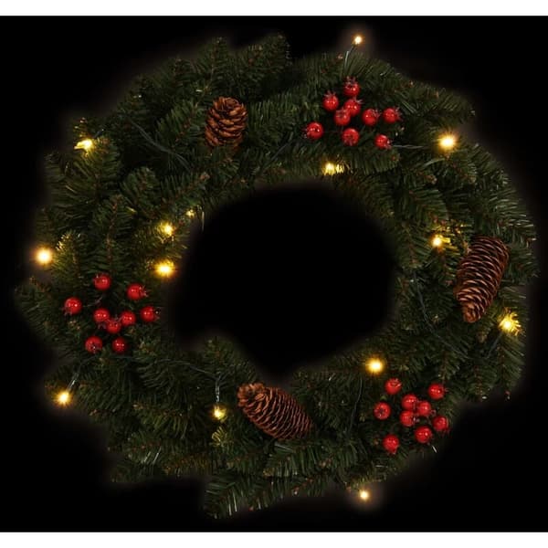 Julkransar 2 st med Dekoration Grön 45 cm vidaXL
