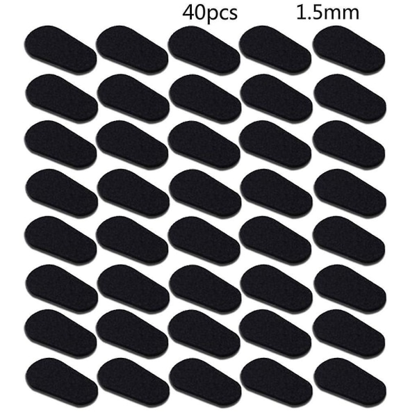 40 delar självhäftande nässkydd för glasögon, solglasögon, läsglasögon Black Drop shape 1.5mm