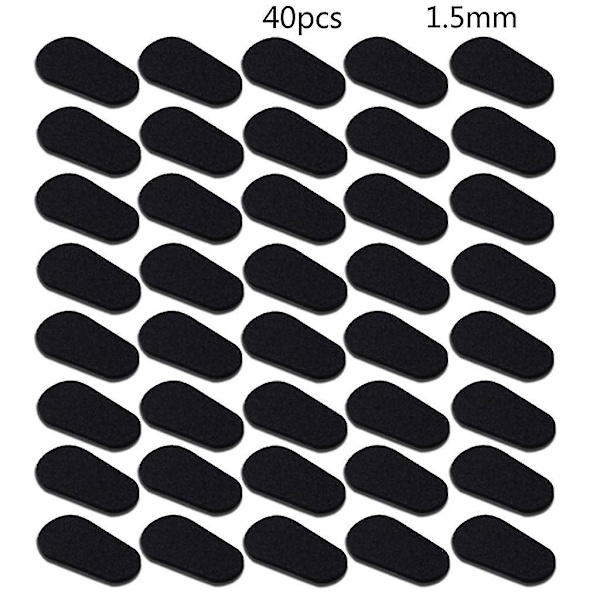40 kpl itseliimautuvia nenätyynyjä silmälaseihin, aurinkolaseihin, lukulaseihin Black Drop shape 1.5mm