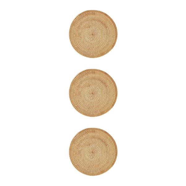 1/2/3/5 Rattan Placemat för Creative Thicken Khaki Leaf Shaped Light Brown 20x2cm 3Set