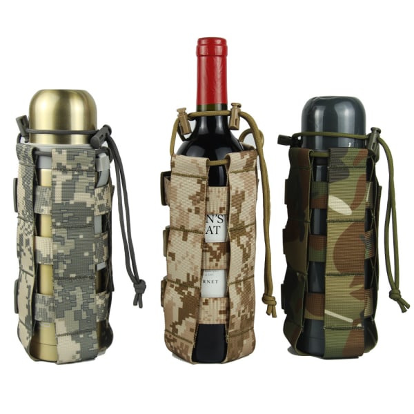 Multifunktionell vattenflaskhållare påse Justerbar vattenkokare med dubbla fatspännen utomhus Desert Without Shoulder Strap