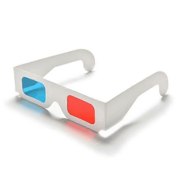 3D-glasögon av papper, röd och cyan anaglyf, vit kartongram, 100 st