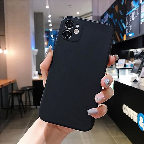Telefoncover til forskellige iPhones - Monokromt firkantet cover Sort Til iPhone X