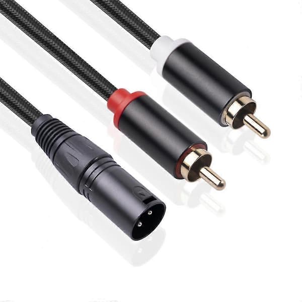 2m/1m lyd RCA-kabel hann til 2 XLR 3-pinners hann hunn Cannon forsterker mikseplugg AV-kabel