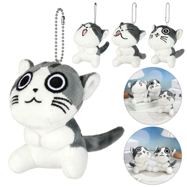 9CM Ca Cat Plysch fylld docka nyckelring