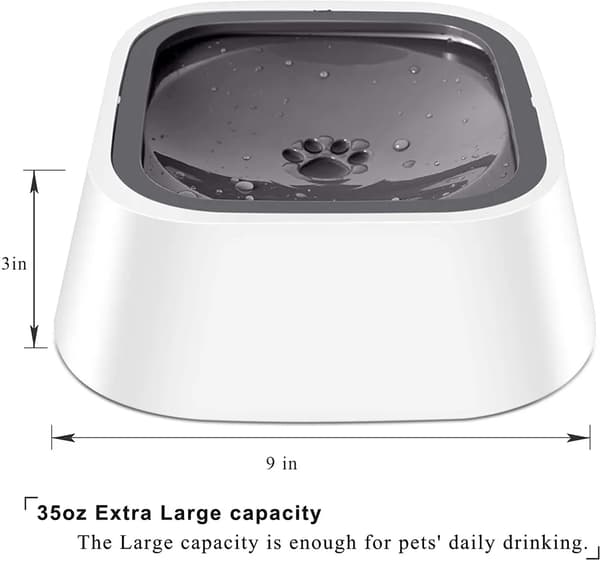 Hundskål Vattenskål Inget spill Långsam drickande Halkfri vattendispenser 1,5L