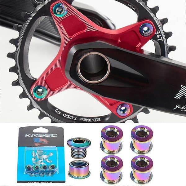 4 stk. 6/8 mm landevejs-MTB-cykelkrankbolte Cykelkædehjulsskruer