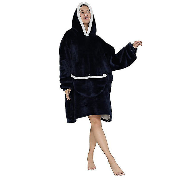 Oversized sweatshirt med luvtröja Mjuk varm fleecebadrock J