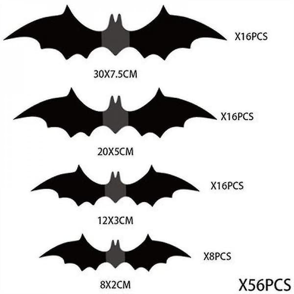 56 st Halloween dekoration Halloween Bat 3d väggdekal