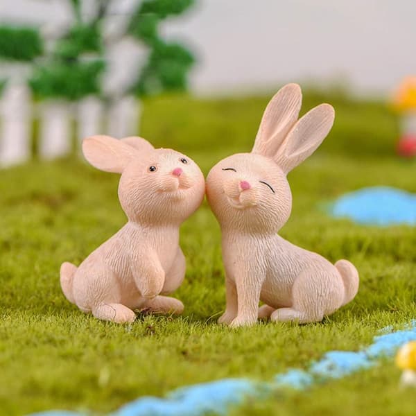 *7 stk. sød kaninfigur håndværk DIY miniature bonsa*