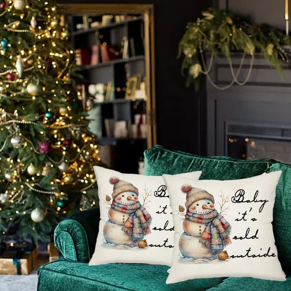 4 stk putetrekk Snowflake Juletre jul