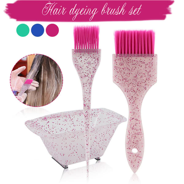 med 3 hårfarvebørster og sæt, bløde børster til farvning af børster, applikatorer til salon Hjem DIY-farvning Farvning Green Set