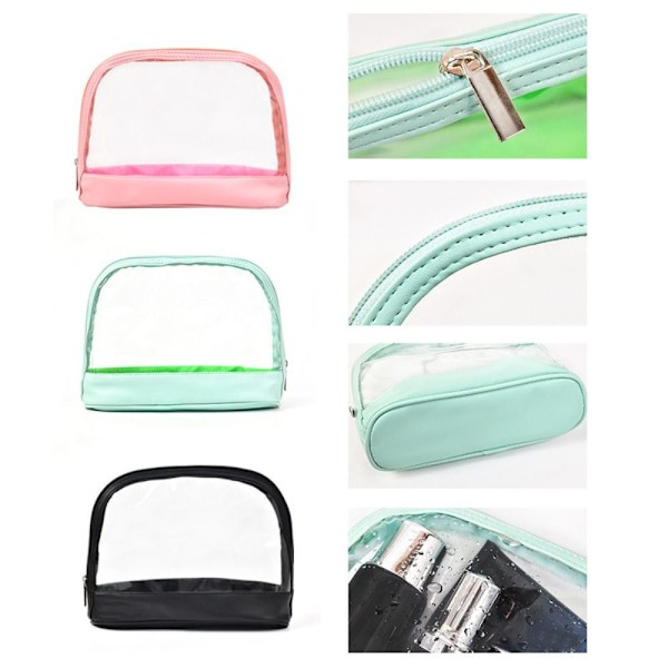 Transparent rese-necessär Shell Makeup Cosmetics Bag GREEN Green