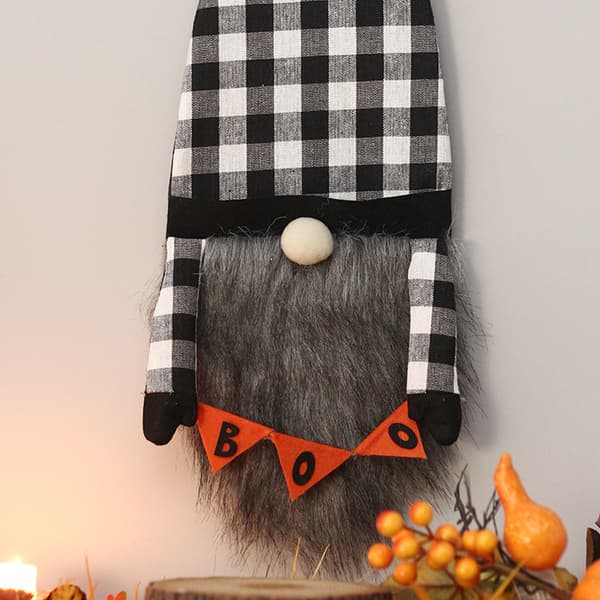 Halloween-dekoration - Ansiktslösa halloweentomtar med bu-tecken, black