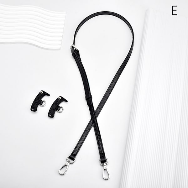 1 Sæt Taske Rem Til Mini Punch-Free Læder Skulderrem Black