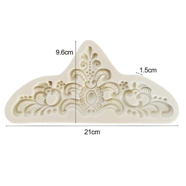 Fondantform Ikke-klæbende Nem Afstøbning Fødevaregodkendt Retro Prægningsmønster Krone Cupcake Topper Form Bageudstyr
