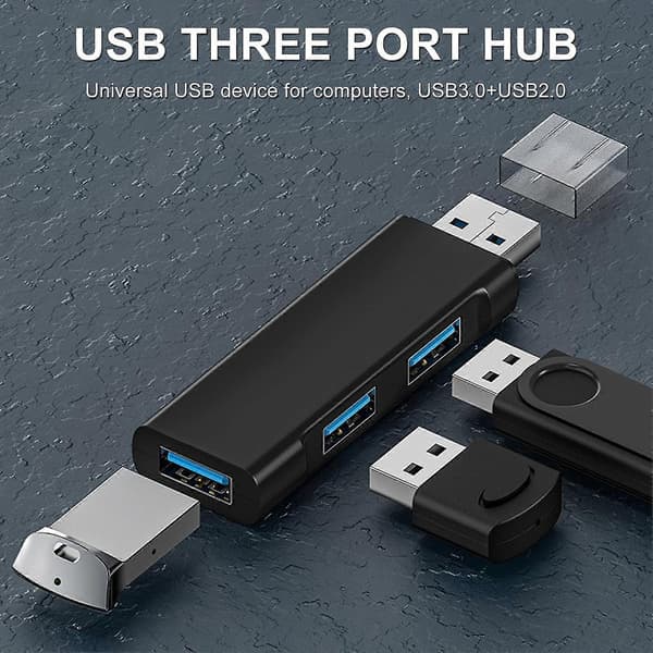 USB3.0 Hub Plug And Play Høyhastighets Dataoverføring Multifunksjonell Dokkingstasjon 3-ports USB Multi Splitter Adapter Tilbehør til Bærbar PC