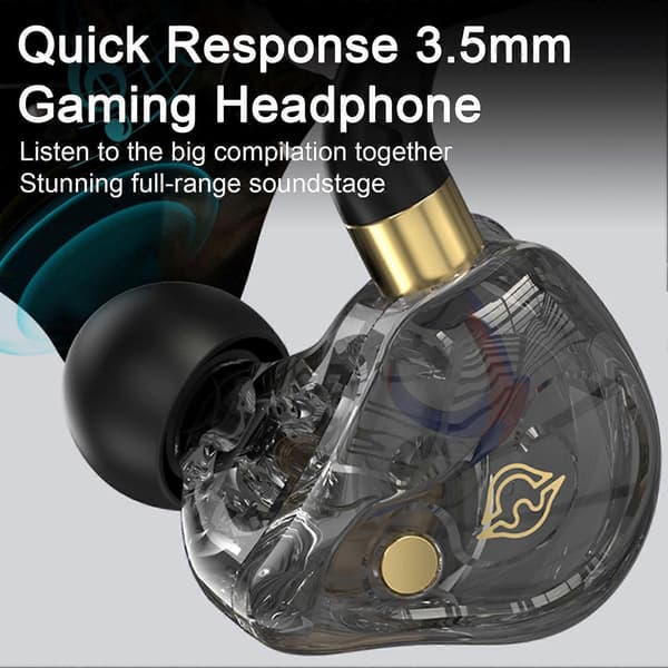 Hodetelefon In-ear Stereo Surround HD-kompatibel Samtale med MIKROFON 3,5 mm USB HiFi Lyd Kablet Hodetelefon Datatilbehør