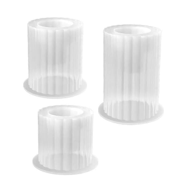3 STK Sylindrisk Stripe Lysestake Silikonform DIY Enkelhet Lysholder Støpeform Betong Harpiksform